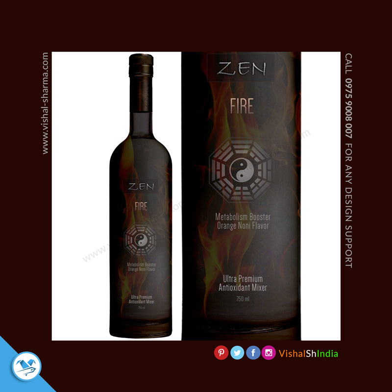 Zen Antioxident Mixer Bottle Label Design by Vishal Sharma