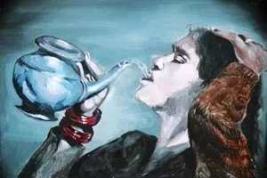 Image of Thirsty leady Oil painting by Vishal